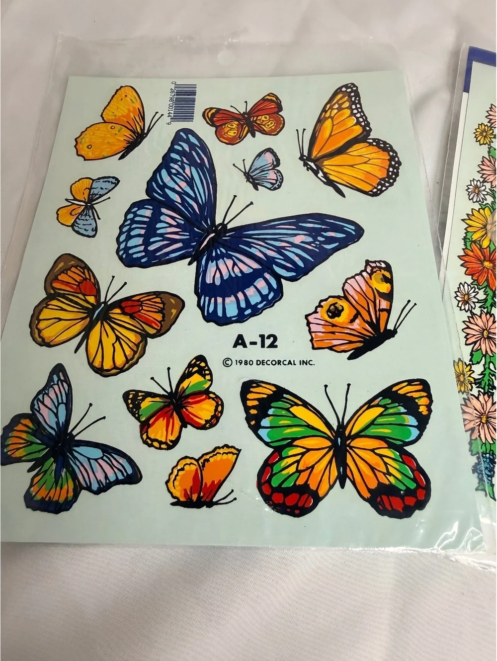 1980 1981 Vintage Decorcal Inc Butterfly and Flower Water Transfer Decals